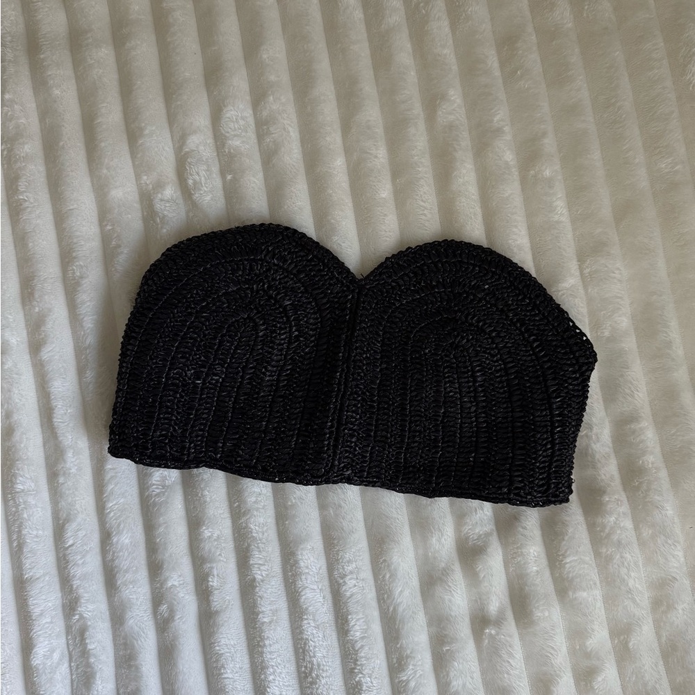 Zara Elegant Black Strapless Top